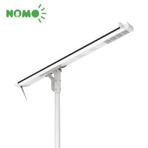 80W Integrated LED Light Lamp WiFi Camera 6m 7m 8m Pole Solar Light with Lithium Battery